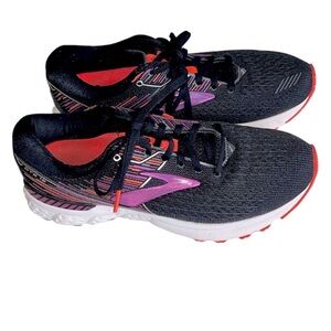 BROOKS Adrenaline GTS 19 size 9.5 black purple sneaker athletic running walking